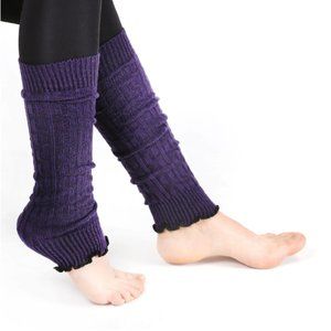 Purple Leg Warmers, Wool Leg Warmer, Women's Leg Warmers Aerobic Boot Socks